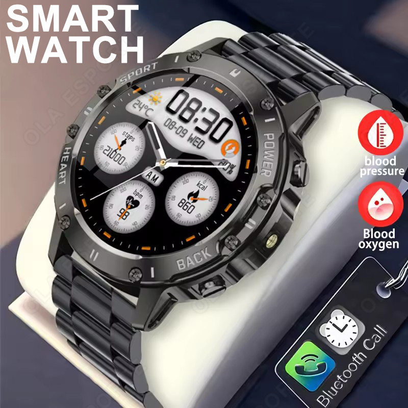 Smartwatch X12 - 군용 야외용 1.39인치 TFT 원형 스크린