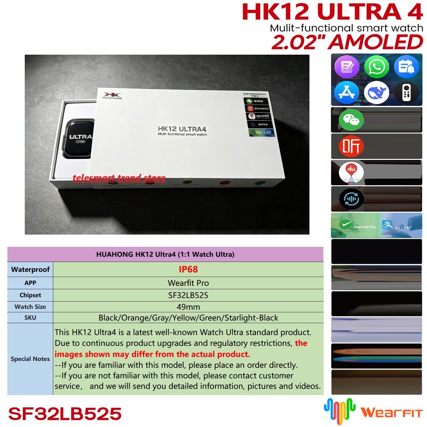 Smartwatch Nexus - 화홍 아몰레드 HK12 울트라4 스마트워치 스포츠