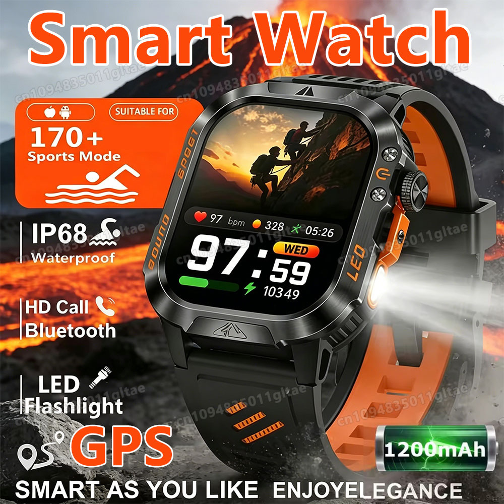 Smartwatch X12 - 2026년형 신형 군용급 스마트워치 남성용 1.96인치