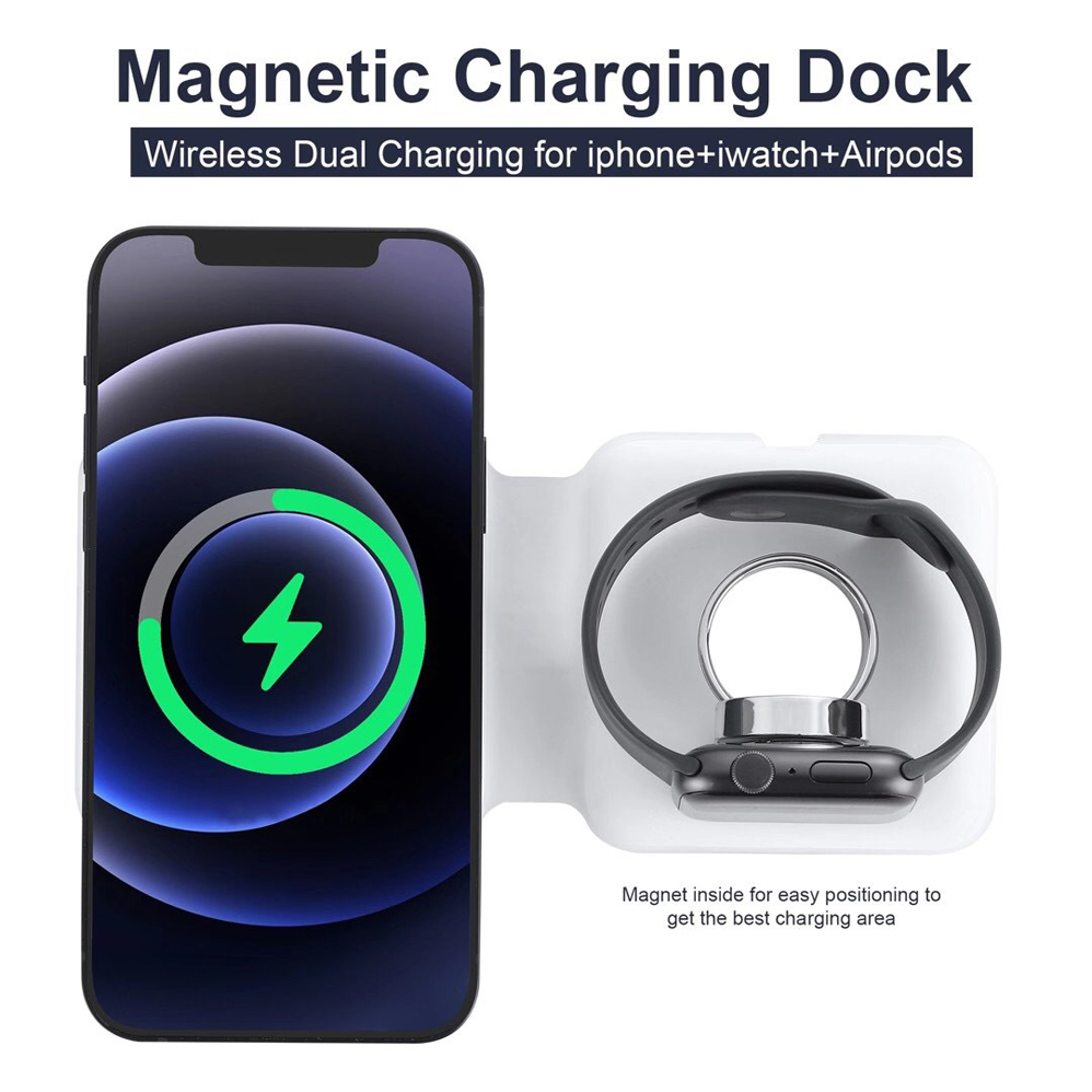 2IN1 Magsafe  duo 자기 무선 충전기 도크 - Smartwatch X12 리뷰 및 가격