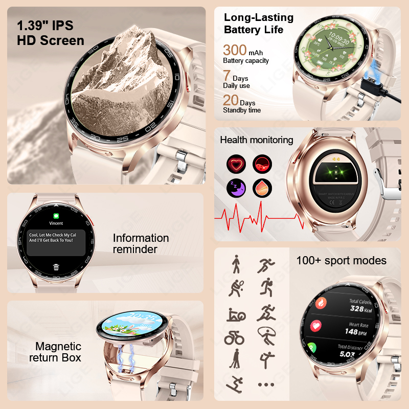 LIGE 2 In 1 TWS 헤드셋 스마트 시계 1.3 - Smartwatch Headset 리뷰 및 가격