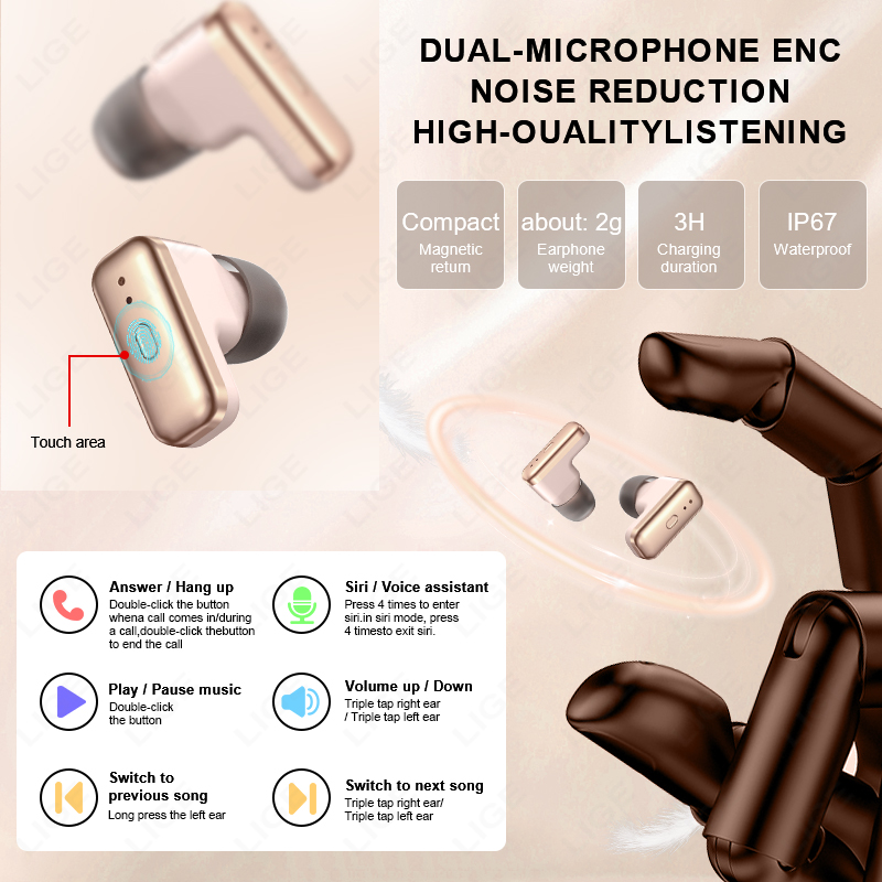 LIGE 2 In 1 TWS 헤드셋 스마트 시계 1.3 - Smartwatch Headset 리뷰 및 가격