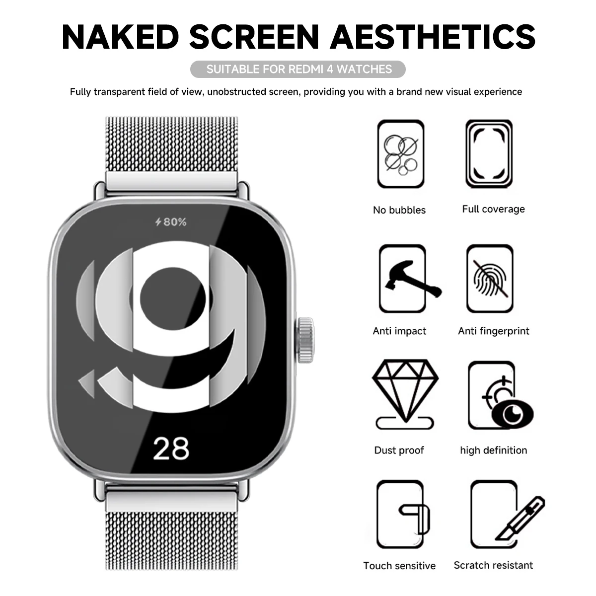 샤오미 레드미 워치 5 용 강화 유리, 액티브 스마트  - Smartwatch Icon 리뷰 및 가격